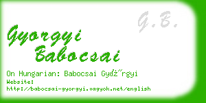 gyorgyi babocsai business card